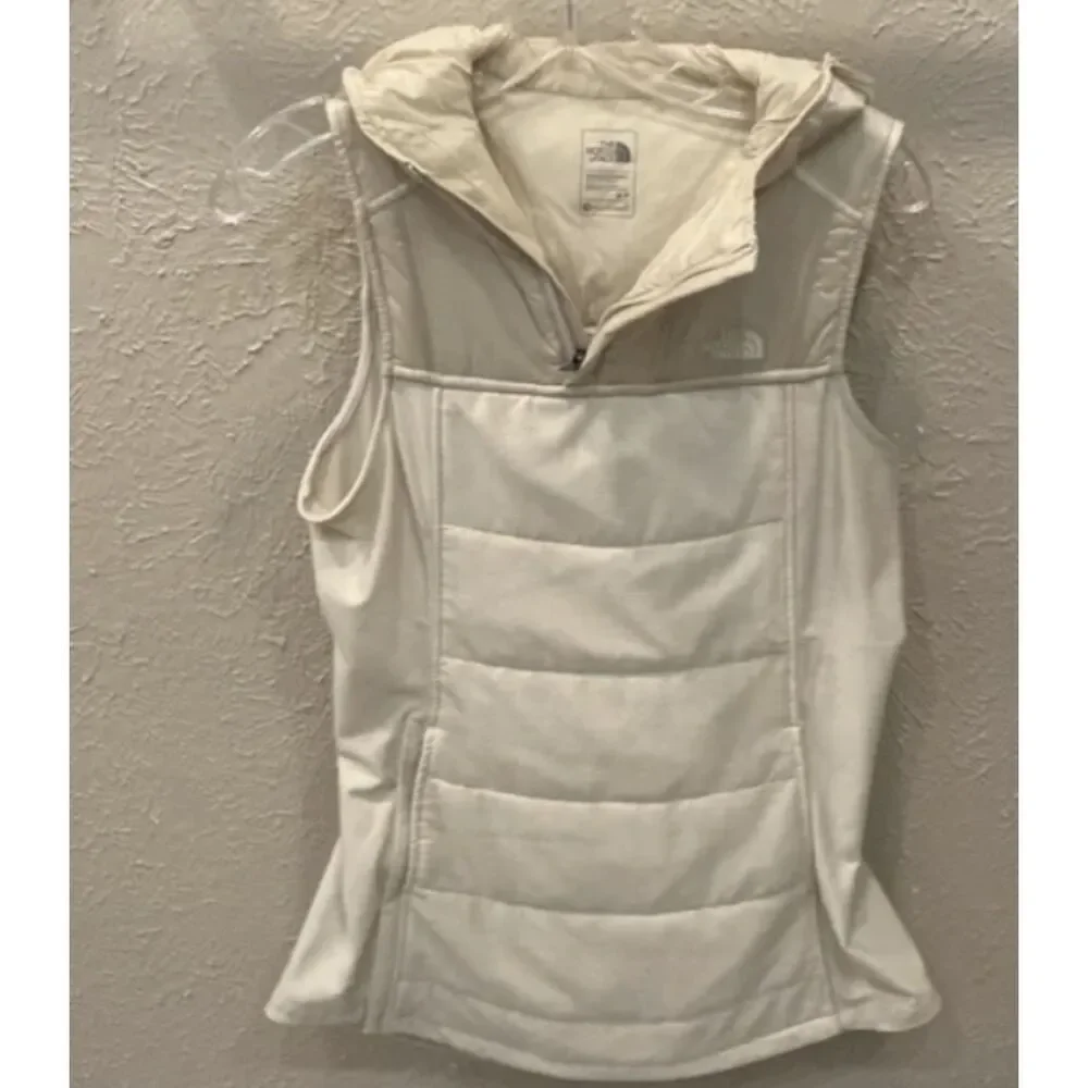 The North Face Womens off White Hooded Pullover Vest Size M